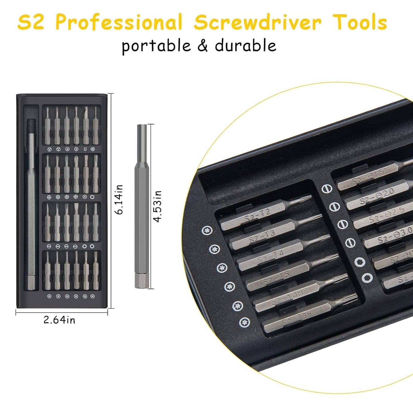 24 in 1 Mini Screwdriver Set with Case, Small Flathead Magnetic Screwdriver Kit for Electronics