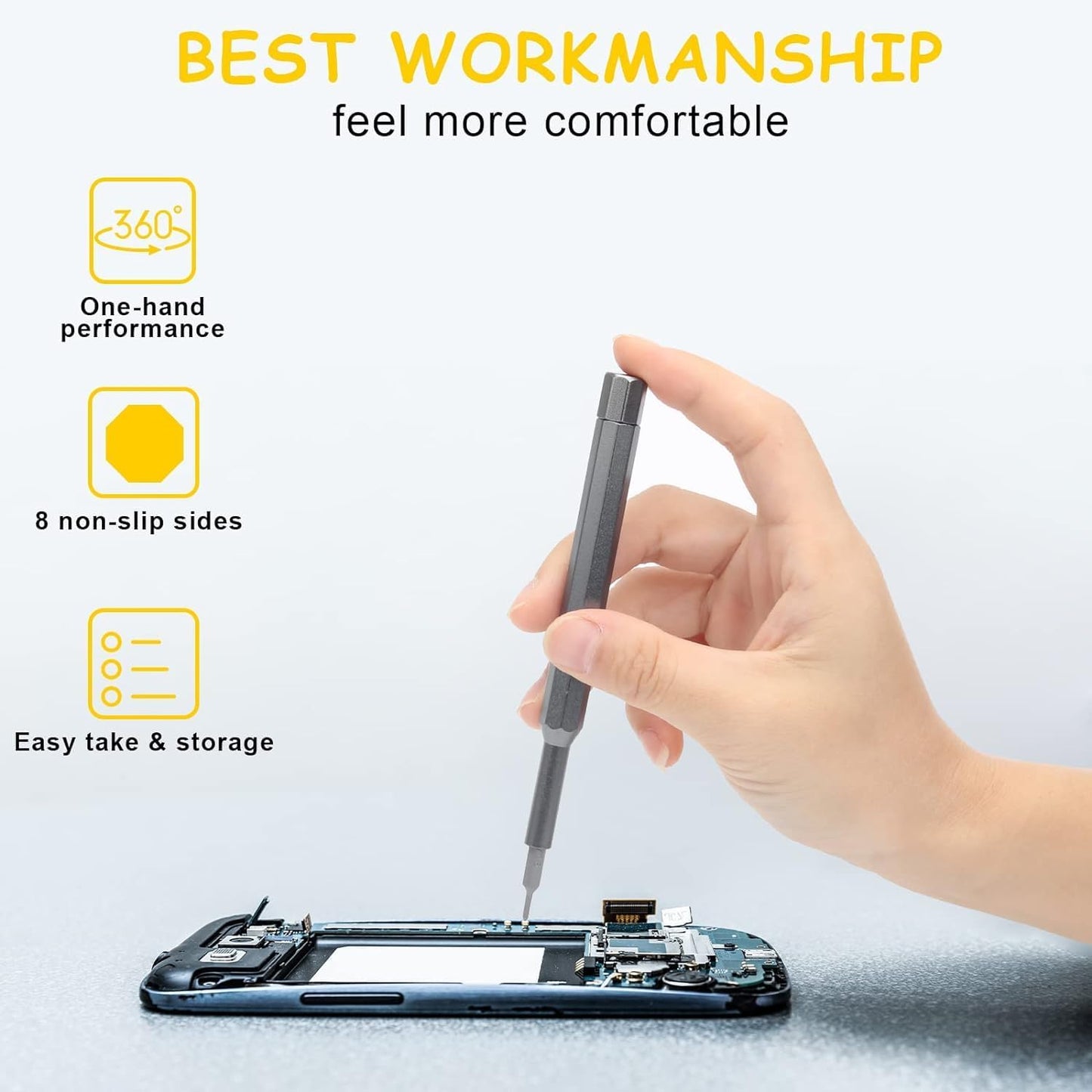 24 in 1 Mini Screwdriver Set with Case, Small Flathead Magnetic Screwdriver Kit for Electronics