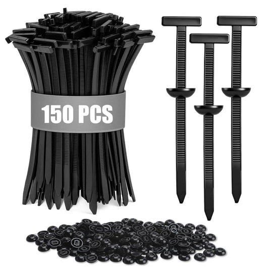 Universal Cable Tie Buckle for Cars, Heavy Duty Self-Locking UV Resistant Zip Ties with Push Pin Button