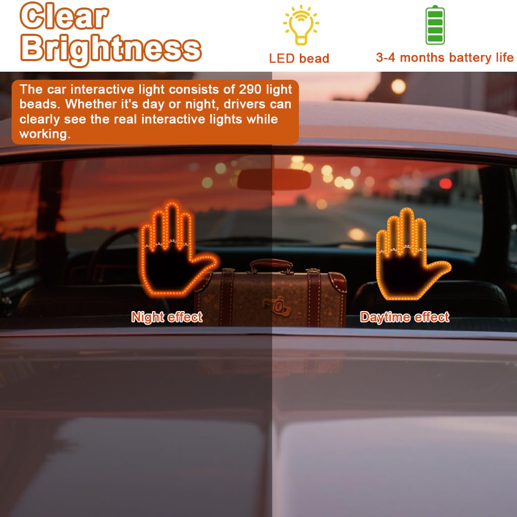 Gesture Control Display Light for Car – 4 Emotion Signals