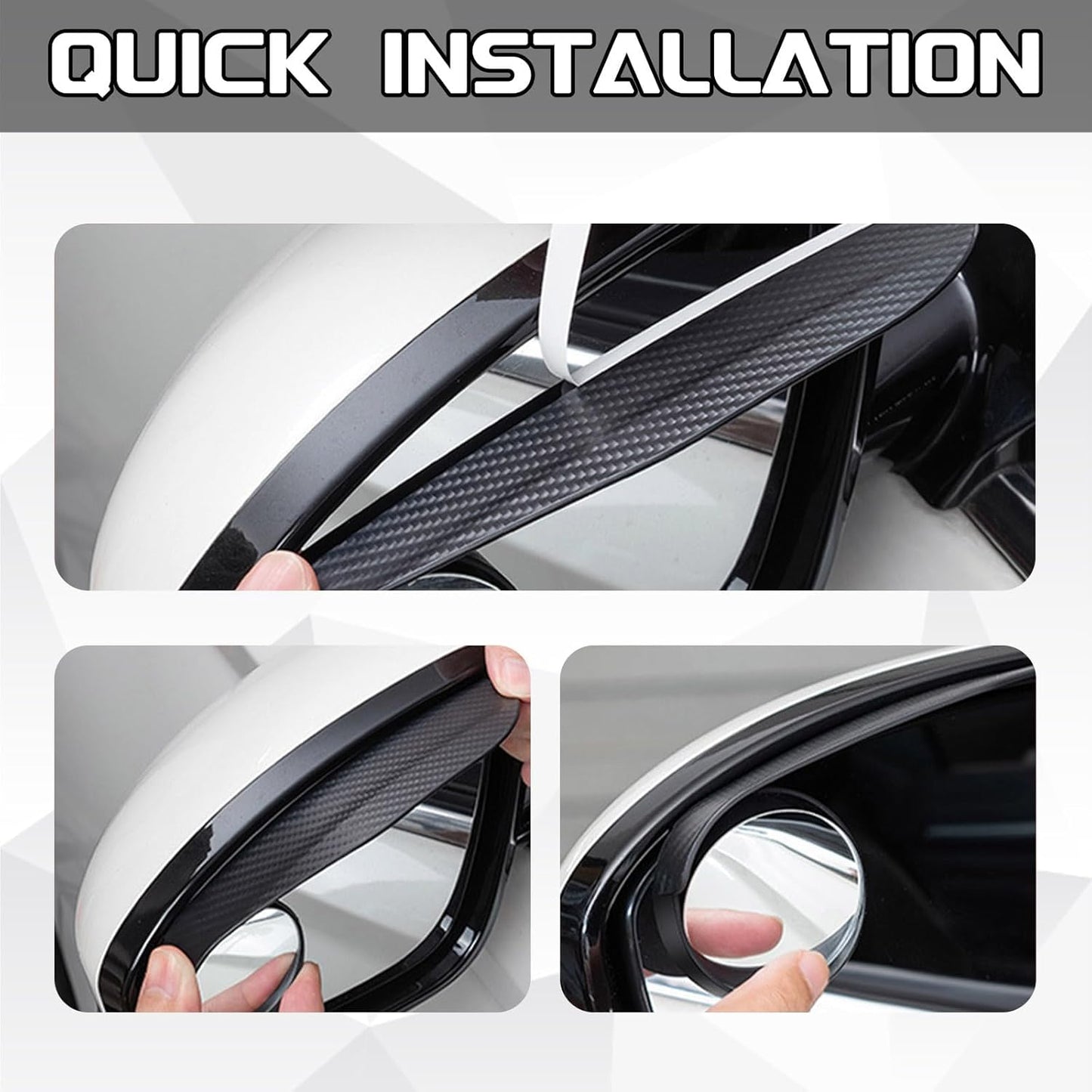2-in-1 Car Blind Spot Mirror with Rain Guard (1 pair) – 360° Adjustable Safety Mirror for All Cars