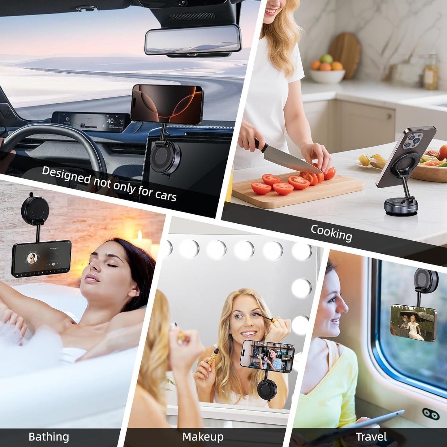 Magnetic Phone Holder – 360° Vacuum Suction Car Mount | Heavy-Duty Magnetic Phone Stand
