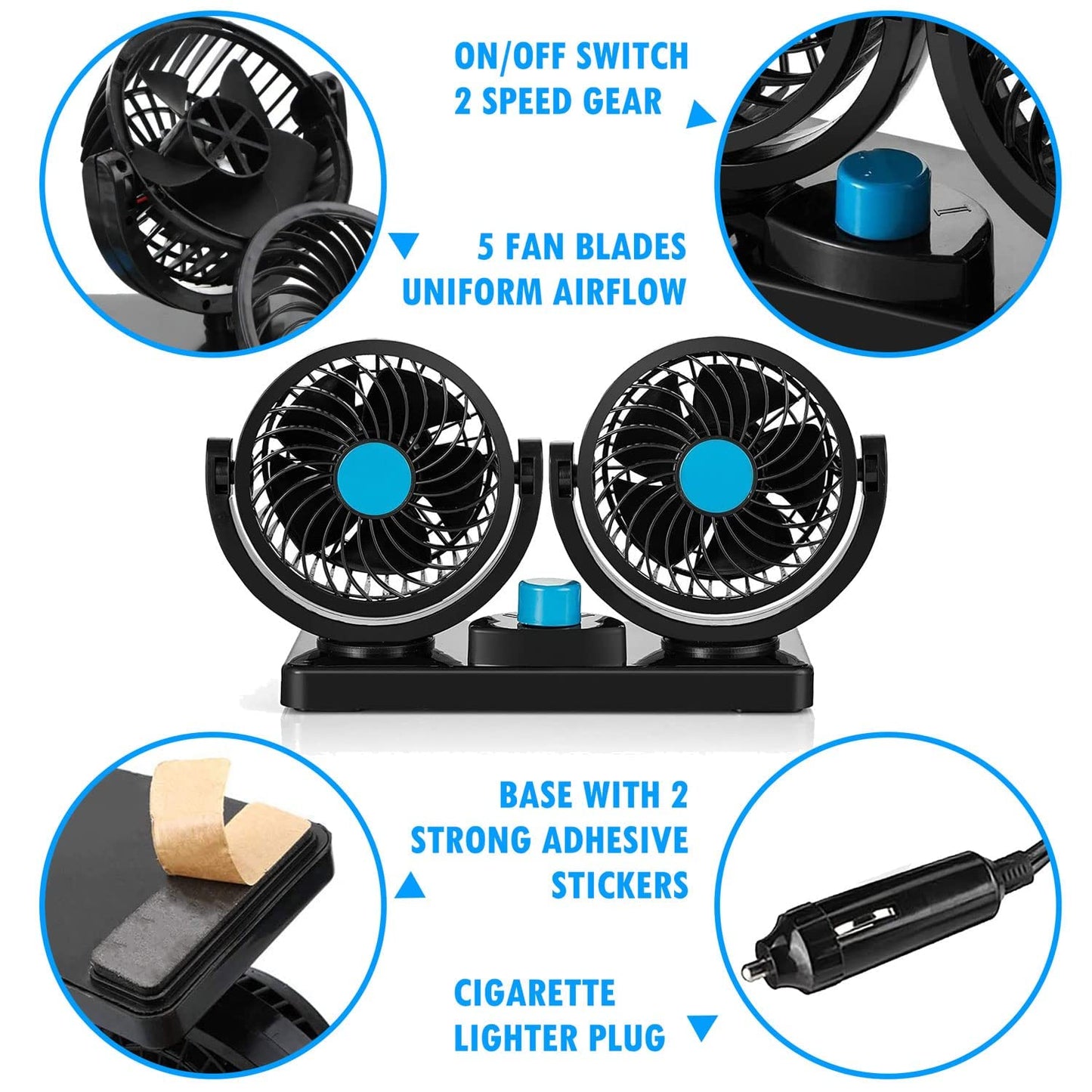 High Speed Rechargeable Clip-On Table Fan with Digital Display – 360° Moving USB Charging Fan