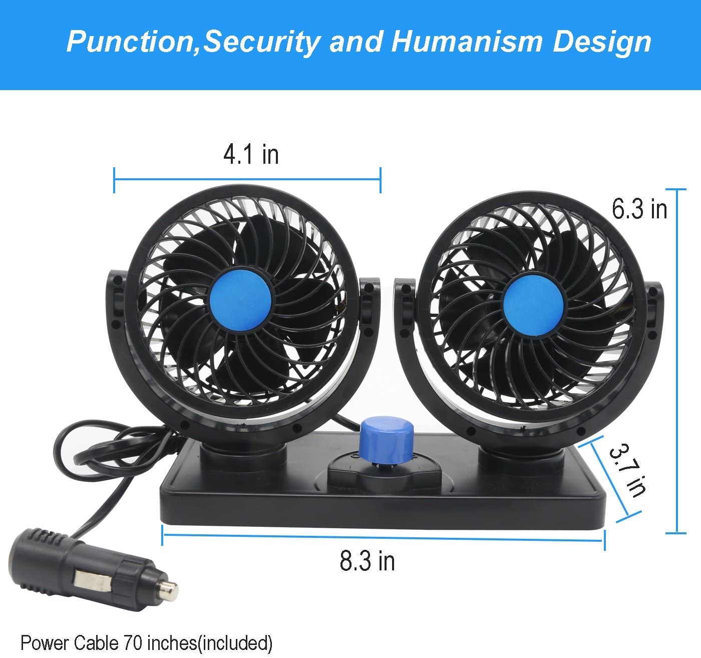 High Speed Rechargeable Clip-On Table Fan with Digital Display – 360° Moving USB Charging Fan